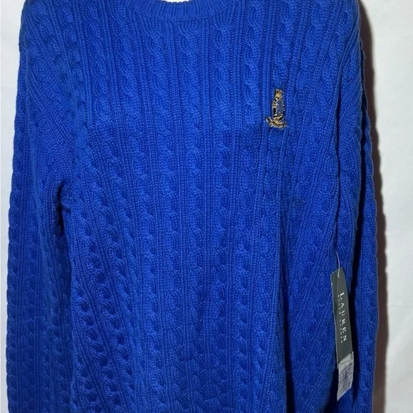 Y2K Ralph Lauren Cable Knit Sweater Sz L - Picture 1 of 5